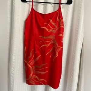 Musera size small red and gold mini dress!